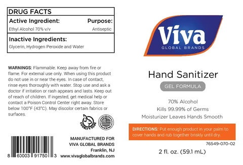 Viva Hand Sanitizer packaging