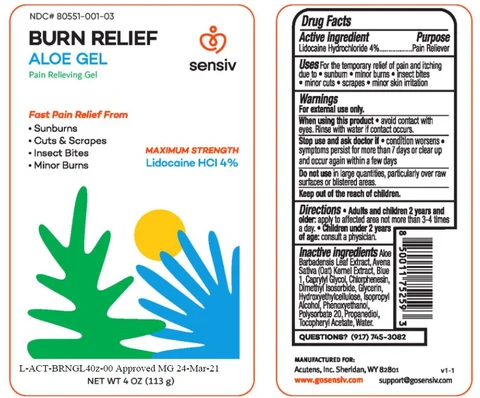 Burn Relief Aloe packaging