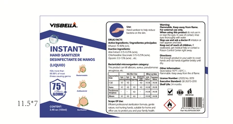 VISBELLA instant hand sanitizer desinfectante de manos 포장
