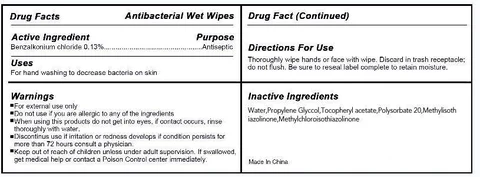 Antibacterial Wet Wipes 포장