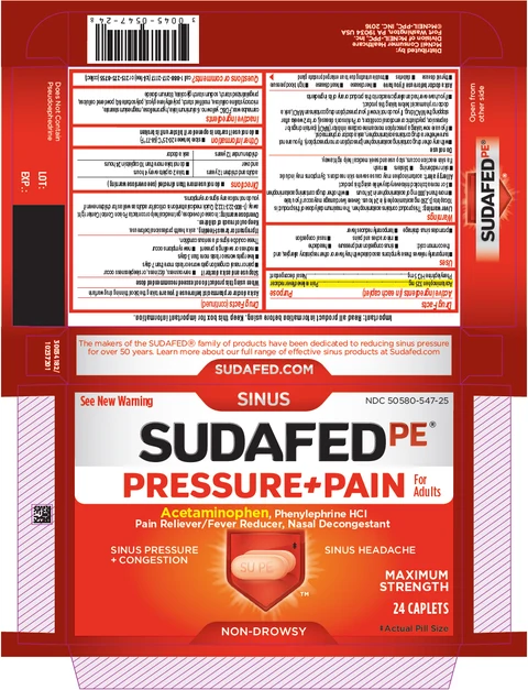 SUDAFED PE Pressure Plus Pain 포장