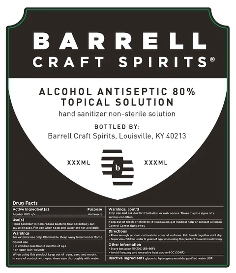 Barrell Craft Spirits (R) - Alcohol Antiseptic 80% Topical Solution 포장