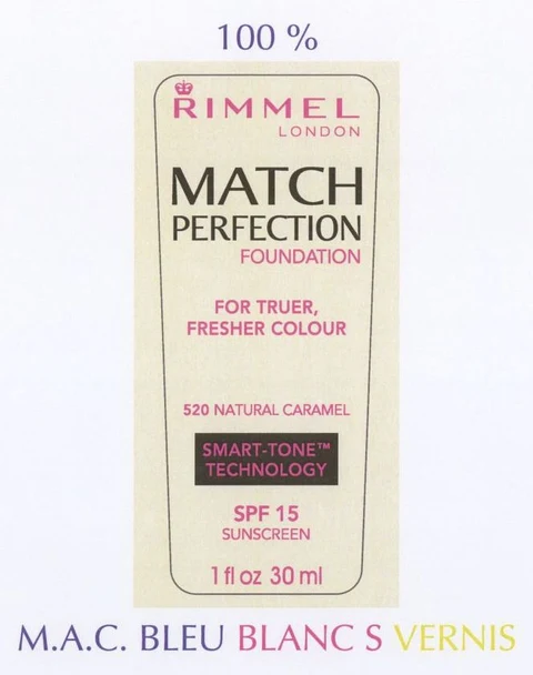 Rimmel LondonMatch Perfection Foundation - Natural Caramel (520) packaging