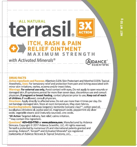 Terrasil Itch, Rash and Pain Relief Maximum Strength packaging