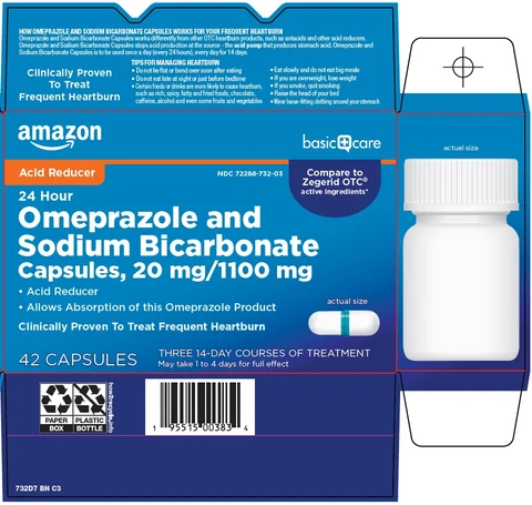 basic care omeprazole and sodium bicarbonate 포장