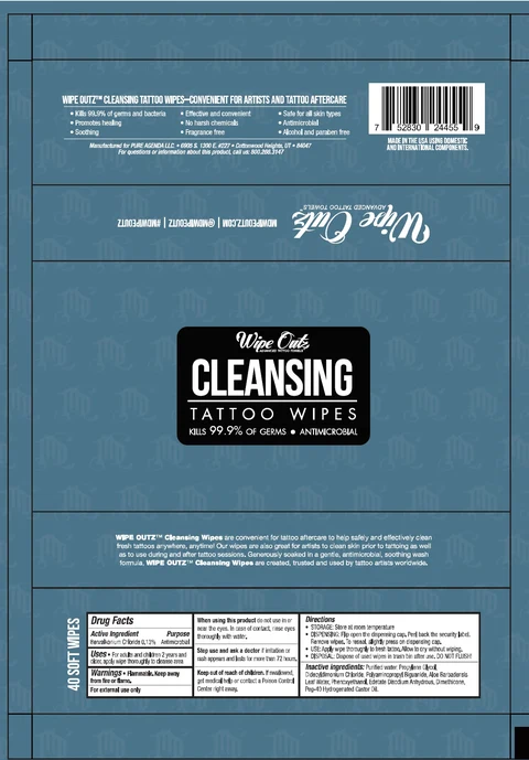 Wipe Outz Cleansing Tattoo Wipes packaging