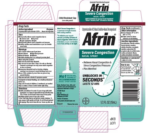 AfrinSevere Congestion 포장