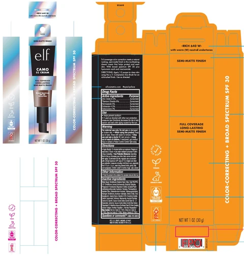e l f Camo Semi Matte CC SPF 30 Rich 640 W packaging