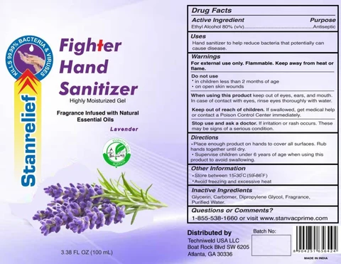 STANRELIEF FIGHTER HAND SANITIZER WITH NATURAL ESSENTIAL OILS 100 mL 포장