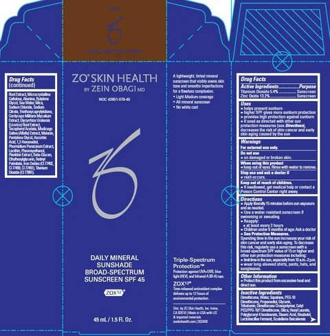 ZO Skin Health Daily Mineral Sunshade Broad-Spectrum Sunscreen SPF 45 (Deep) 포장