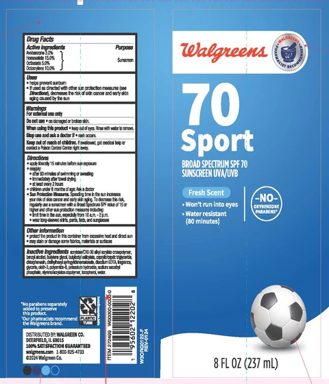 Walgreens 70 Sport Sunscreen 포장