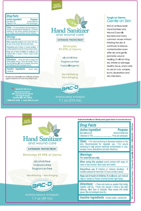 BAC-DFoaming Hand and Wound Sanitizer 포장