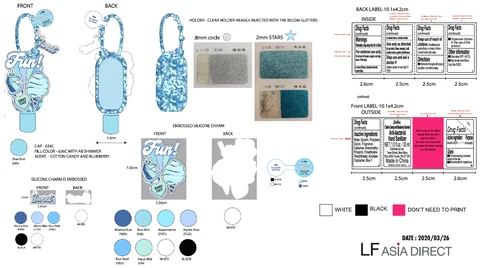 Justice 198824 You Rock Antibacterial Cotton Candy Blueberry Hand Sanitizer 포장