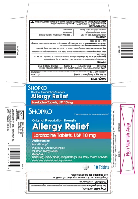 Loratadine packaging