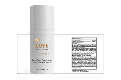 Love your Sunscreen Broad Spectrum SPF 25 packaging