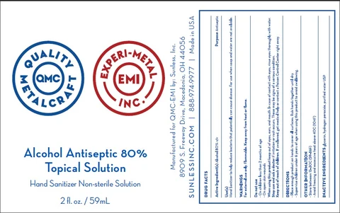 Quality Metalcraft Experi-Metal Alcohol Antiseptic 80% Topical Solution Hand Sanitizer Non-sterile Solution 포장