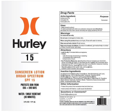 HurleyBroad Spectrum SPF 15 포장