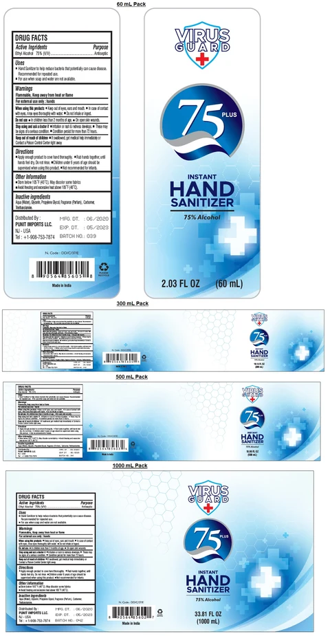 VIRUS GUARD 75 PLUS INSTANT HAND SANITIZER 포장