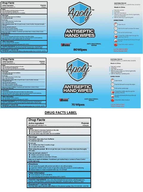 StrengthWins Antiseptic Hand Wipes packaging