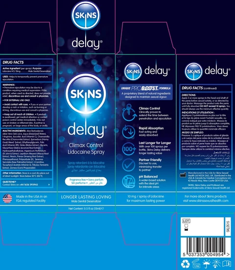 SKINS DELAY Climax Control Lidocaine 포장