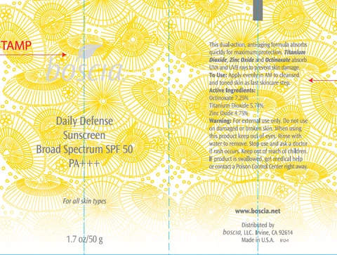 Boscia Daily Defense Sunscreen Broad Spectrum SPF 50 PA 포장