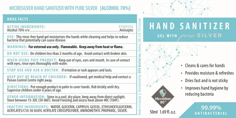 Hand Sanitizer gel packaging