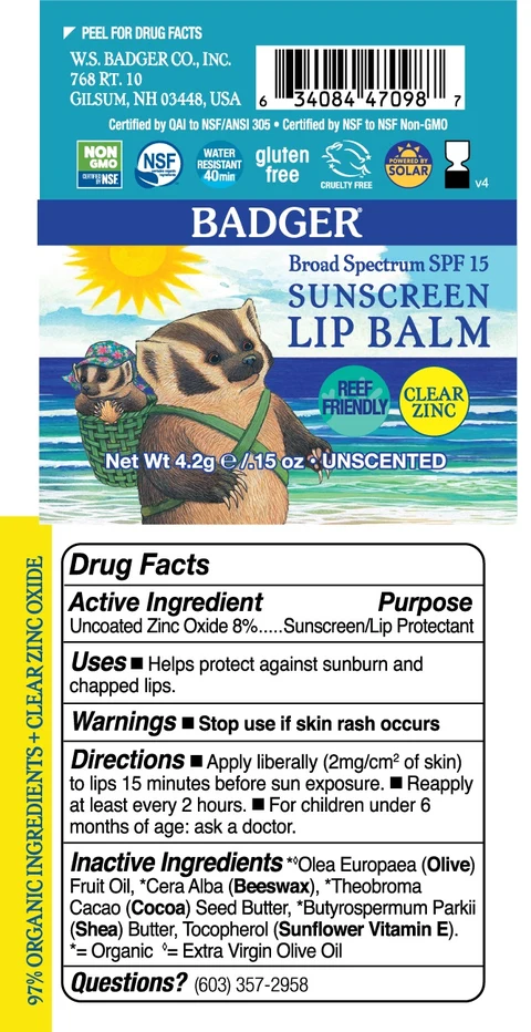 Badger BROAD SPECTRUM SPF 15 Lip Balm 포장