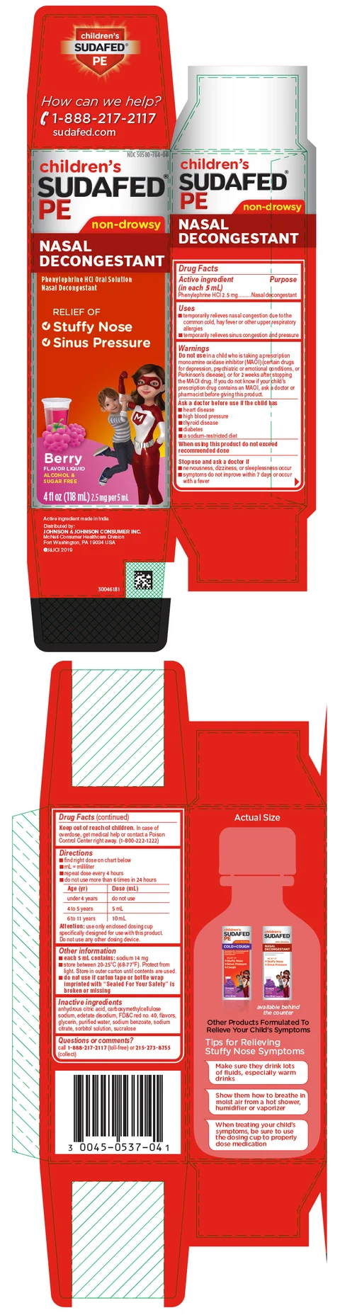 Childrens Sudafed PENASAL DECONGESTANT packaging