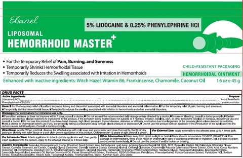 Liposomal Hemorrhoid Master packaging