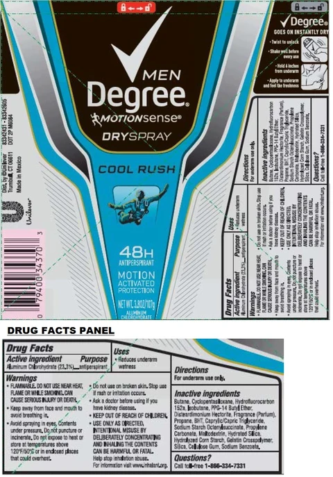 Degree For Men Motionsense Cool Rush Antiperspirant 포장