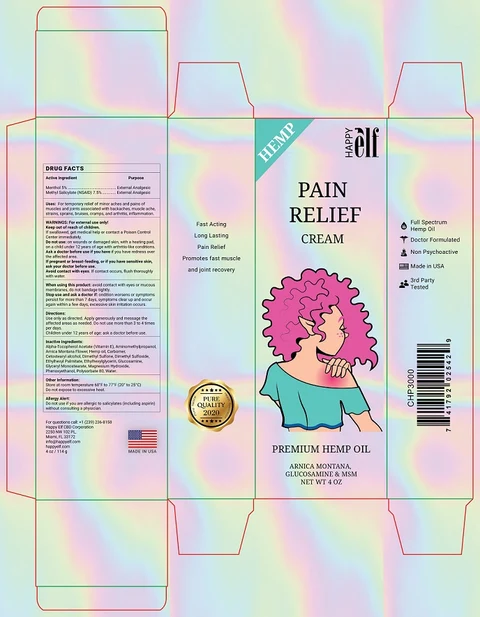 Hemp Pain Cream Box Label