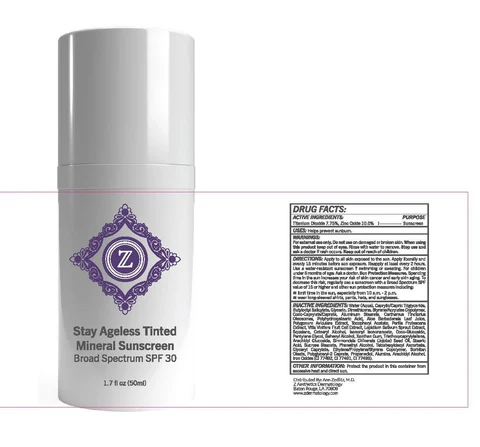 Stay Ageless Tinted Mineral Sunscreen Broad Spectrum SPF 30 packaging