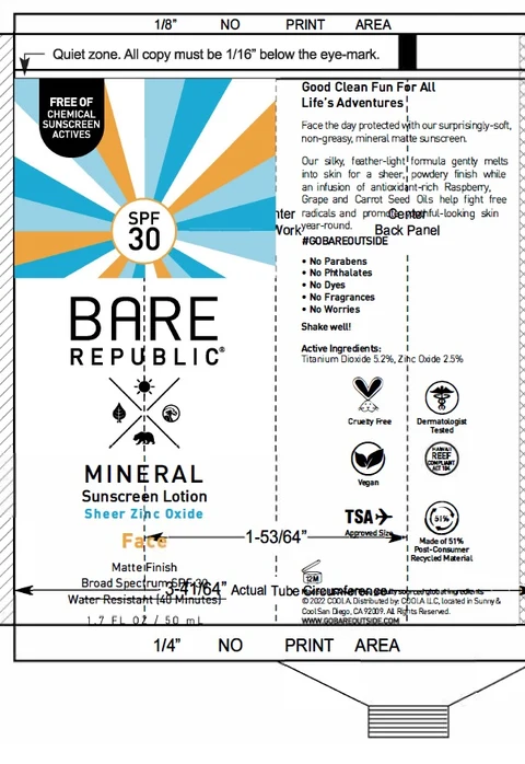 Bare Republic Mineral Matte Untinted Face SPF 30 포장