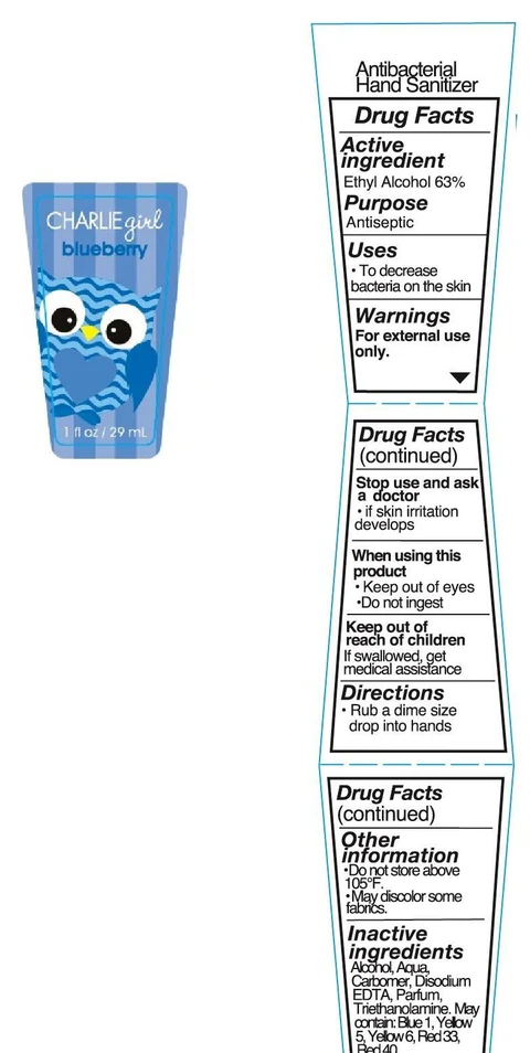 Charlie girl Blueberry Antibacterial Hand Sanitizer 포장