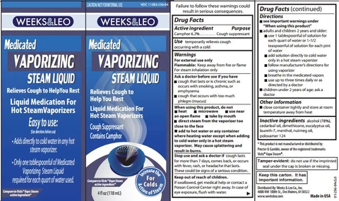 Weeks and Leo Medicated Vaporizing Steam packaging