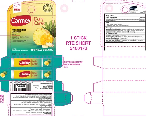 Carmex Daily Care Moisturizing Lip Balm Tropical Colada SPF 15 포장