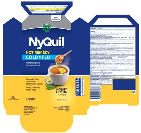 Vicks NyQuil HOT REMEDYCold and Flu 포장