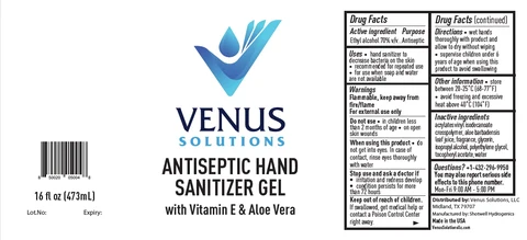 VENUS SOLUTIONS ANTISEPTIC HAND SANITIZER 포장