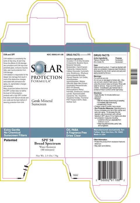 Solar Protection Formula SPF 58 Sunscreen 포장