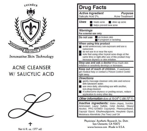 Acne Cleanser W/ Salicylic Acid packaging