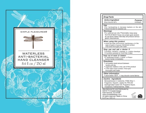 Waterless Anti-Bacterial Hand Cleanser packaging