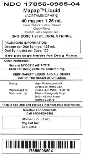 Childrens MAPAP Acetaminophen packaging