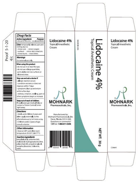 Lidocaine 4% Topical Anesthetic Cream packaging
