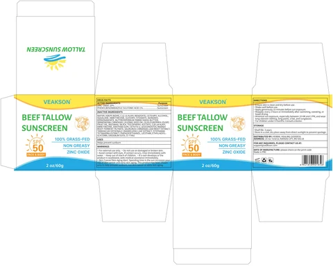 VEAKSON BEEF TALLOW SUNSCREEN 포장