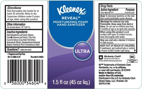 Kleenex Reveal Moisturizing Foam Hand Sanitizer packaging