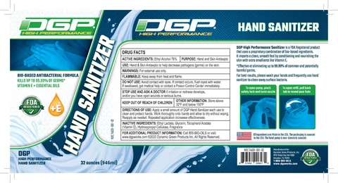 DGP High Performance Hand Sanitizer 포장