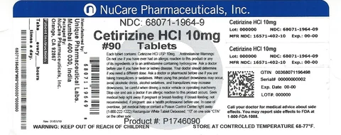 Cetirizine Hydrochloride 포장