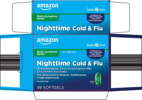 basic care nighttime cold and flu 포장