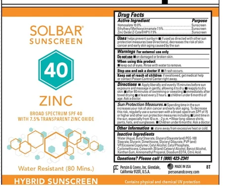 Solbar Zinc SPF38 포장