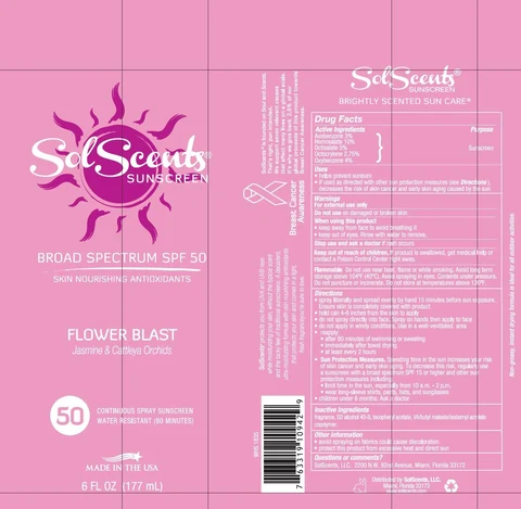 SolScentsflower blast broad spectrum spf 50 포장
